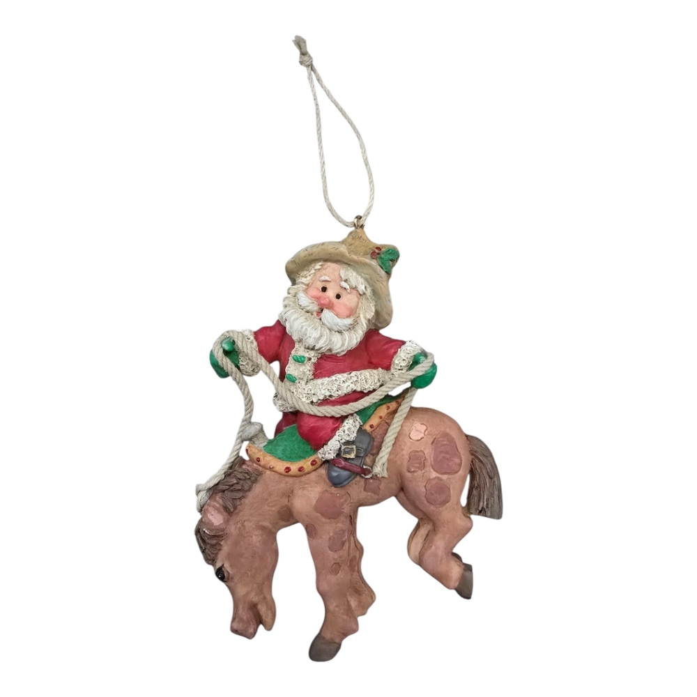 Cowboy Santa Vintage Christmas Ornament Giordano Art LTD